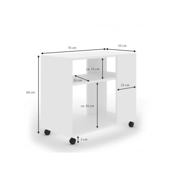 Table d'appoint blanche mobile table de salon avec rangement table blanche