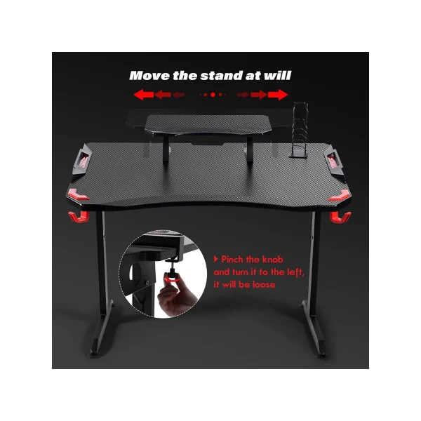 Table de gaming ergonomique 120 cm bureau gamer bureau de jeu bureau informatique