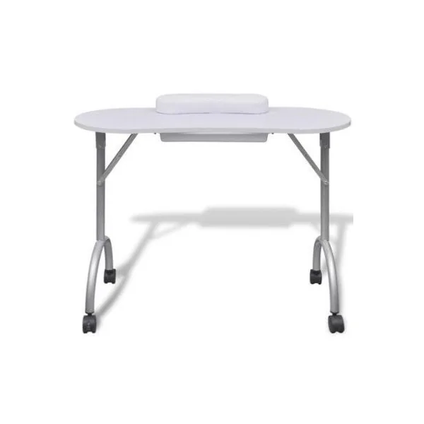 Table de manucure pliante blanche Table prothésiste ongulaire Table onglerie pliante