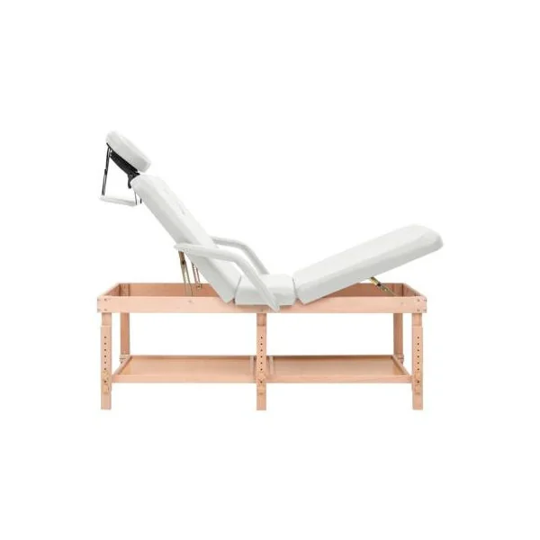 Table de massage blanche avec 3 zones Lit de massage Table de soin