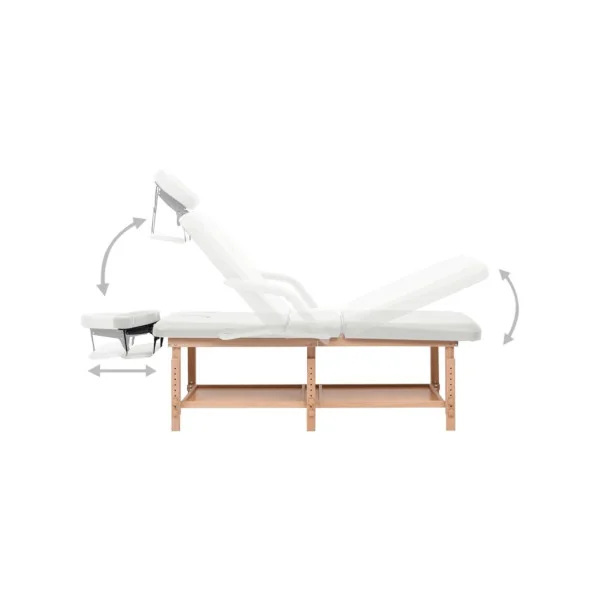 Table de massage blanche avec 3 zones Lit de massage Table de soin