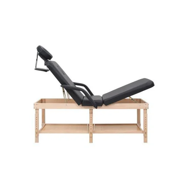 Table de massage noir avec 3 zones Lit de massage Table de soin