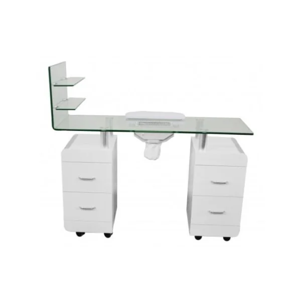 Table manucure magnifique plateau verre Table prothésiste ongulaire Bureau manucure Table onglerie avec aspirateur