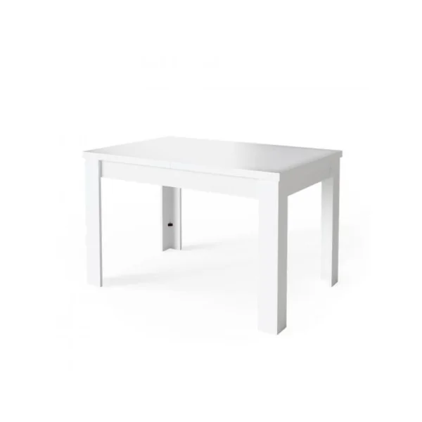 Table à manger extensible blanche table de repas en bois table cuisine