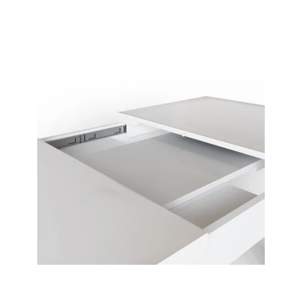 Table à manger extensible blanche table de repas en bois table cuisine