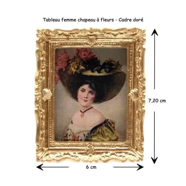 Tableau femme avec chapeau à fleurs