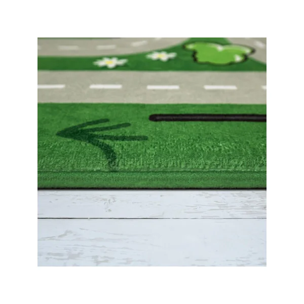 Tapis chambre enfant rond vert circuit (3 tailles) Tapis chambre enfant rond tipi (3 tailles) tapis enfant décoration chambre en