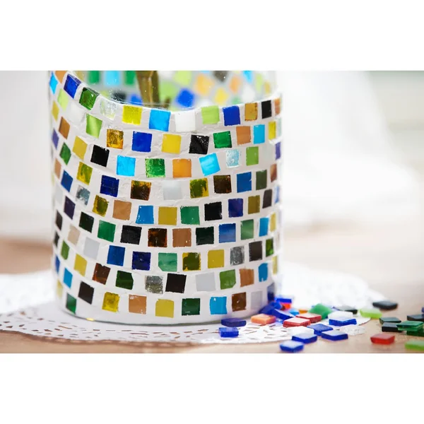 Tesselles de mosaïque en verre « Multicolore », transp.+opaques, 10x10mm