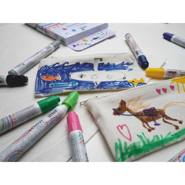 Textil Marker medium KREUL « Junior » , set de 12