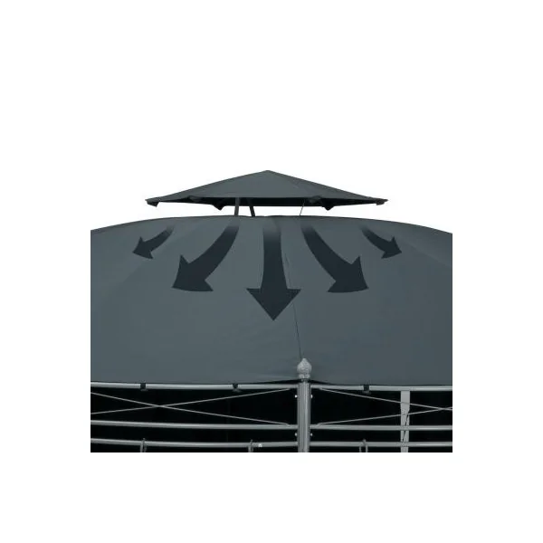 Tonnelle de jardin 350 cm anthracite Pergola avec rideaux Pergola ronde de jardin
