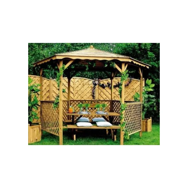 Tonnelle en pin autoclave Ø 320 cm Tonnelle de jardin Kiosque de jardin en bois massif