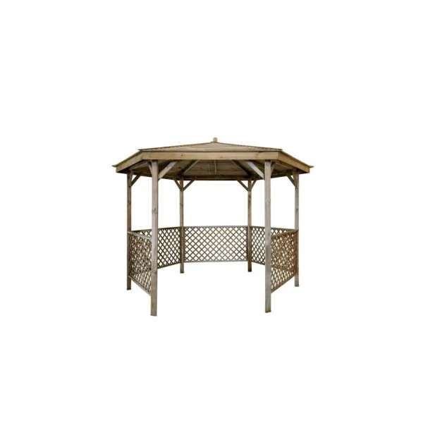 Tonnelle en pin autoclave Ø 320 cm Tonnelle de jardin Kiosque de jardin en bois massif