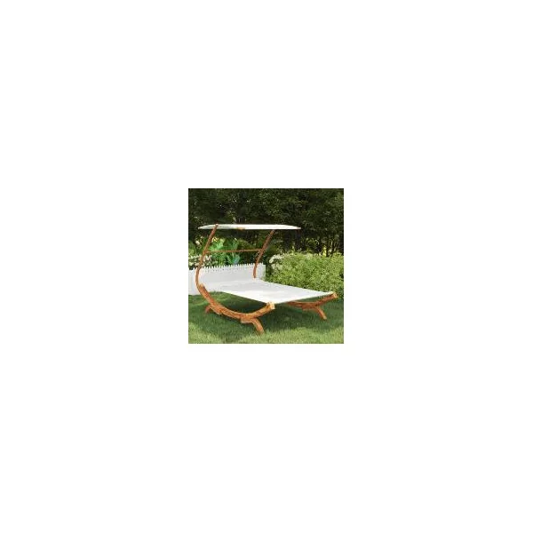 Transat de jardin double avec auvent en bois massif crème Bain de soleil transat jardin transat extérieur chaise longue jardin