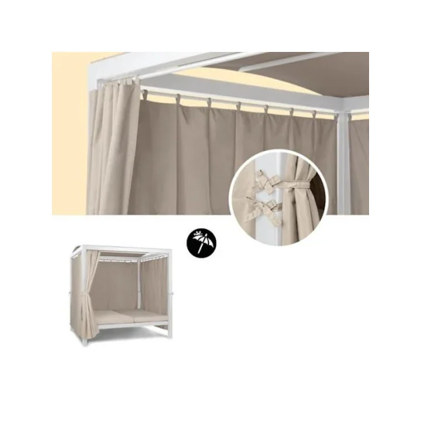 Transat lit de jardin double cosy crème Bain de soleil transat jardin transat extérieur chaise longue jardin