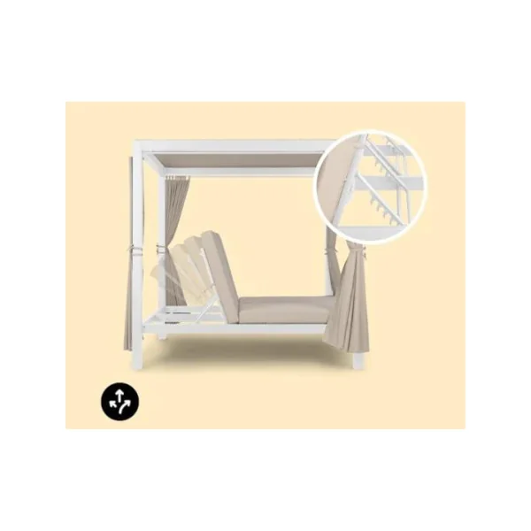 Transat lit de jardin double cosy crème Bain de soleil transat jardin transat extérieur chaise longue jardin