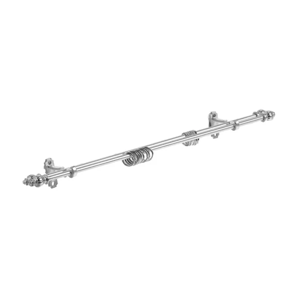 Tringle à double rideau métal argenté - L = 12,5 cm