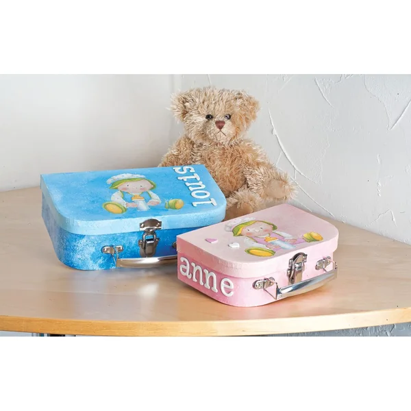 Valises VBS, set de 2, en carton de couleur crème