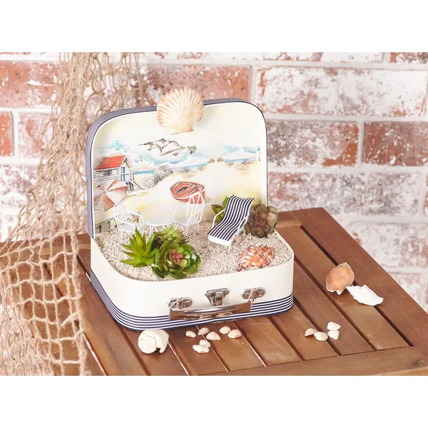 Valises VBS, set de 2, en carton de couleur crème