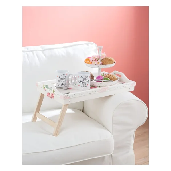 VBS Plateau en bois pour petit-déjeuner, env. 53x33cm, hauteur env. 25cm