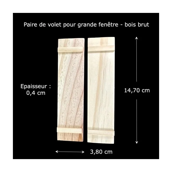 Volet miniature bois - La paire
