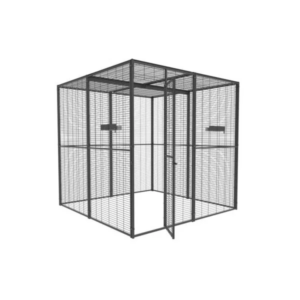 Volière intérieure 2x2x2 m toit maille pour perroquet