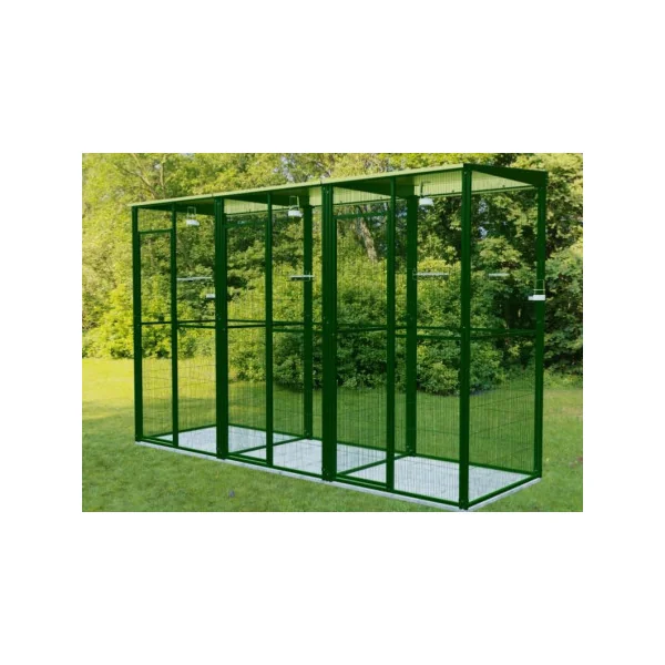 Volière jardin 3x1x2 m séparé en trois, volière extérieure maille soudée robuste