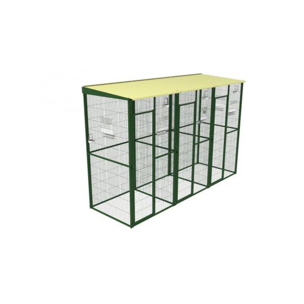 Volière jardin 3x1x2 m séparé en trois, volière extérieure maille soudée robuste