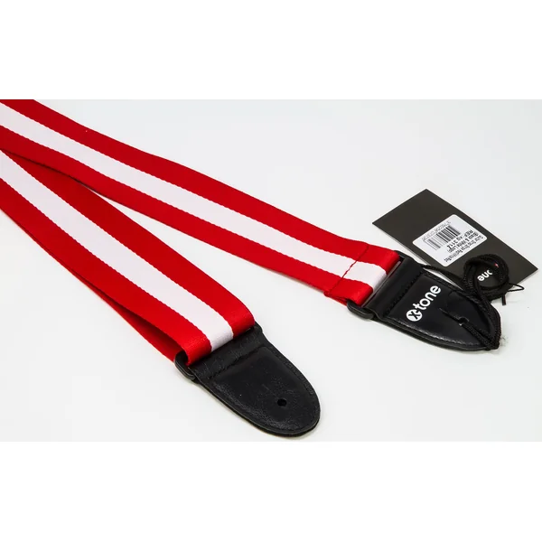 XG 3114 Nylon Guitar Strap Stripe - Red & White
