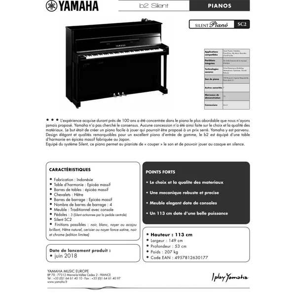 Yamaha b2 silent - Piano silencieux B2 SC3