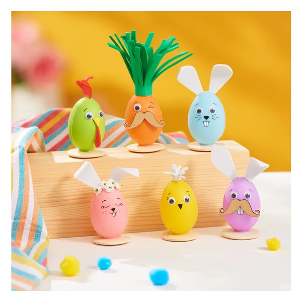 Œufs déco VBS « Couleurs assorties », 6 cm, 42 pc.