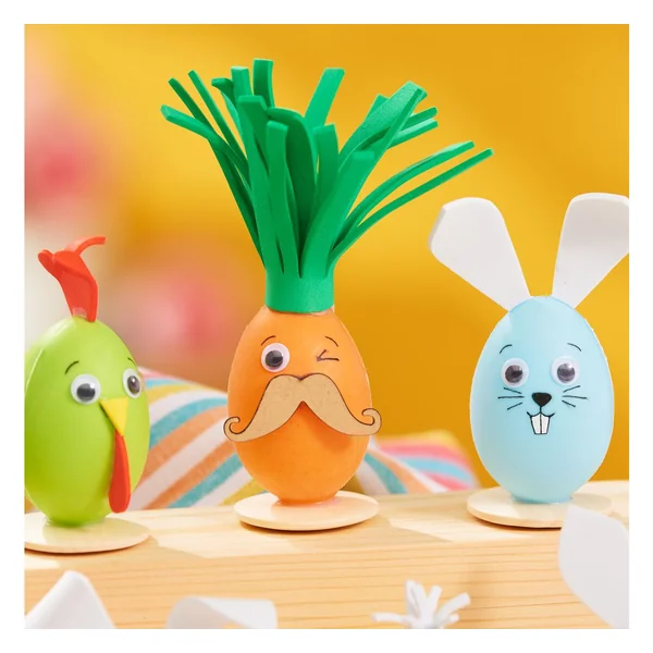 Œufs déco VBS « Couleurs assorties », 6 cm, 42 pc.